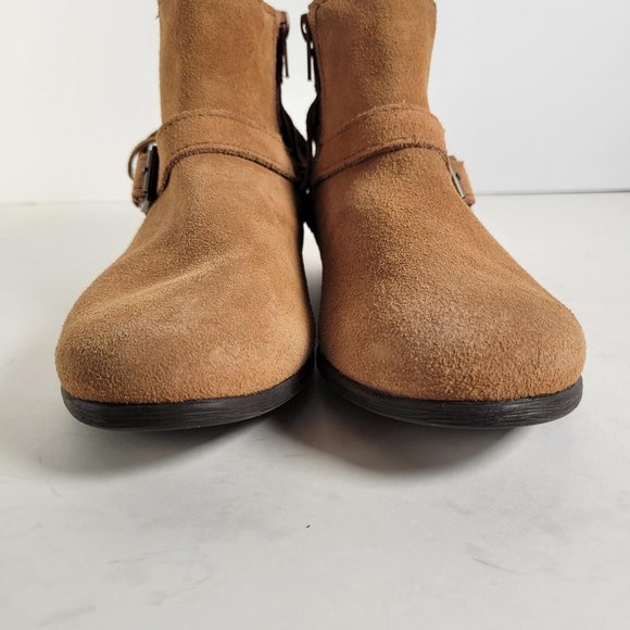 Minnetonka Suede Tan Double Fringe Bootie RANCHO Women Size 7 - Picture 6 of 14